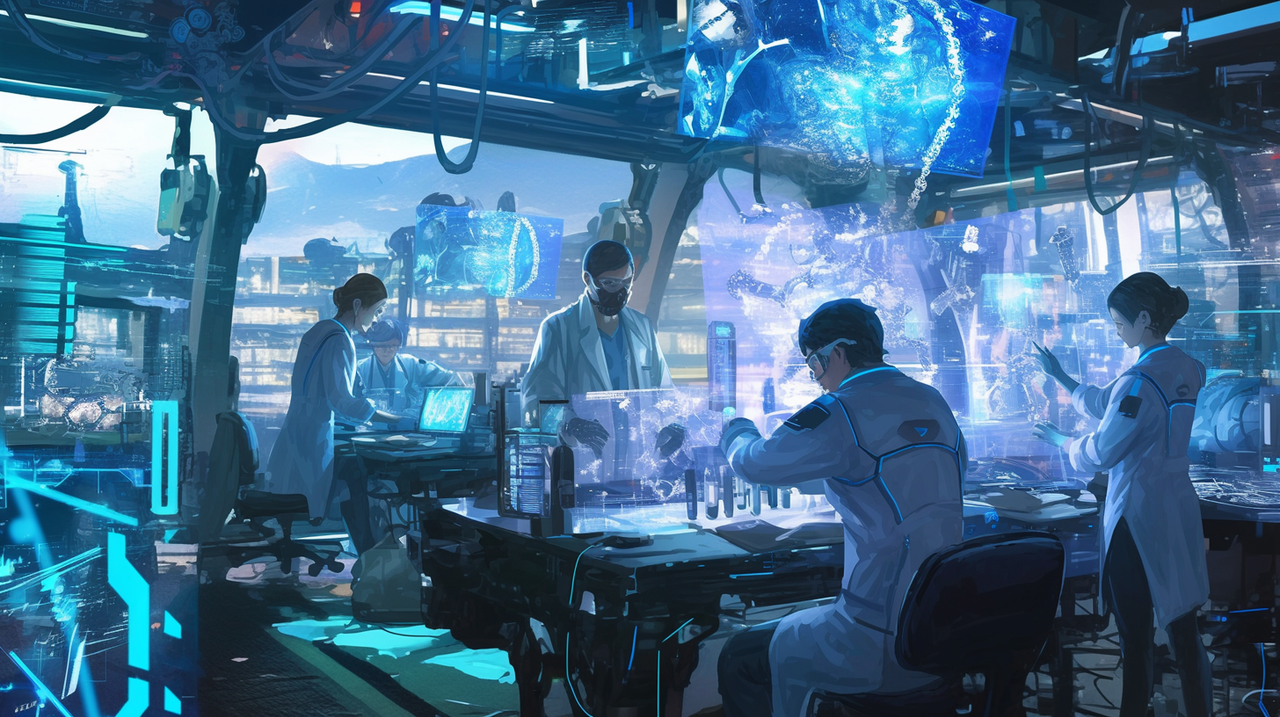 reasonofmoon_Scientists_working_with_AI_assistants_in_a_futur_e519f760-2229-42d0-bcac-0afe6824415e_0