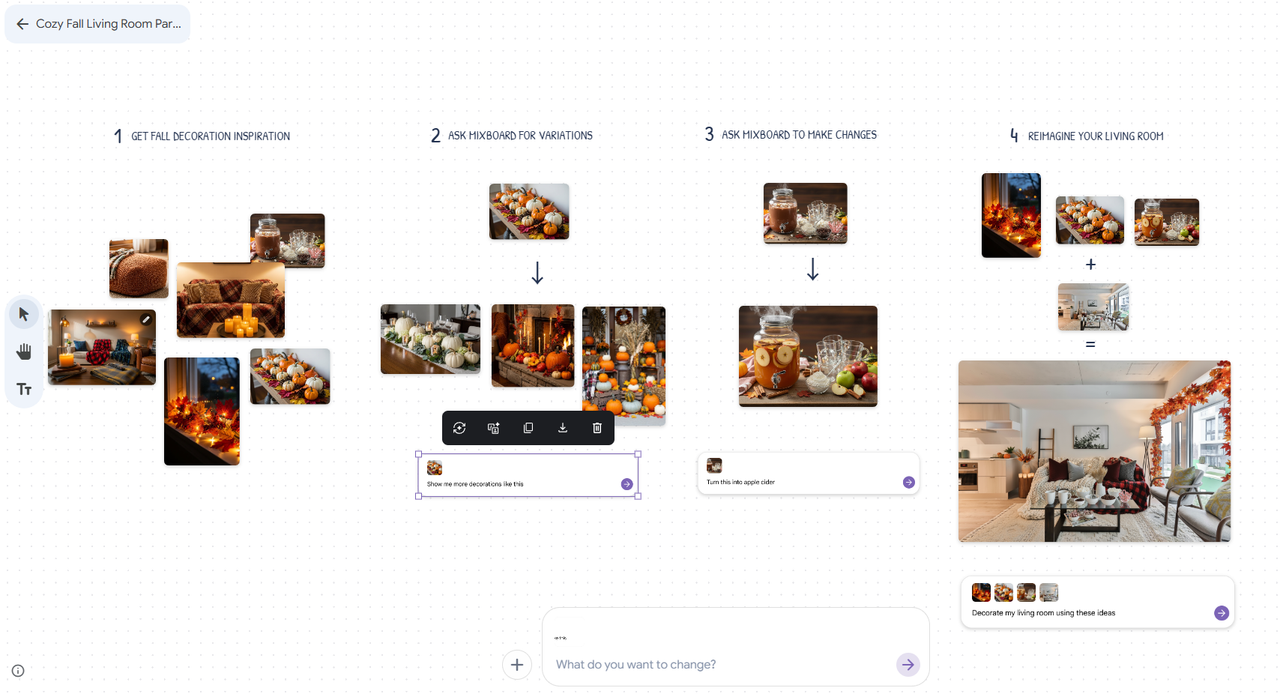 구글 AI 기반 무드/컨셉 보드 앱 Mixboard image 2