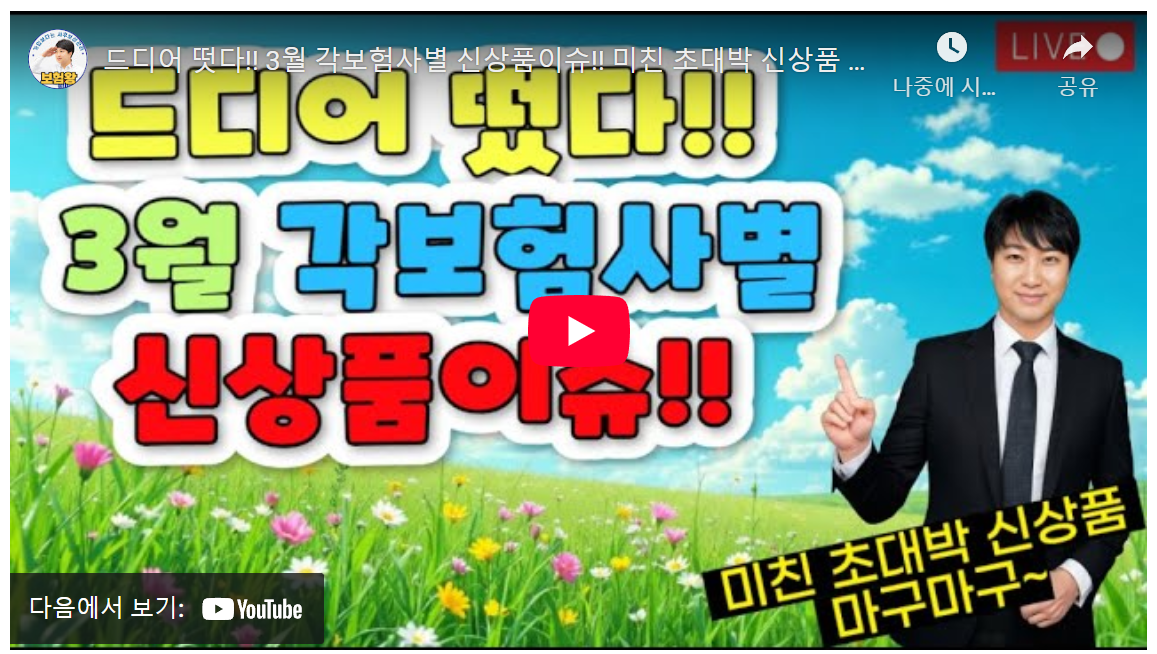 "3월 보험 신상품 이슈 분석: 메리츠화재, 삼성화재, DB손해보험, KB손해보험, 현대해상" image 1