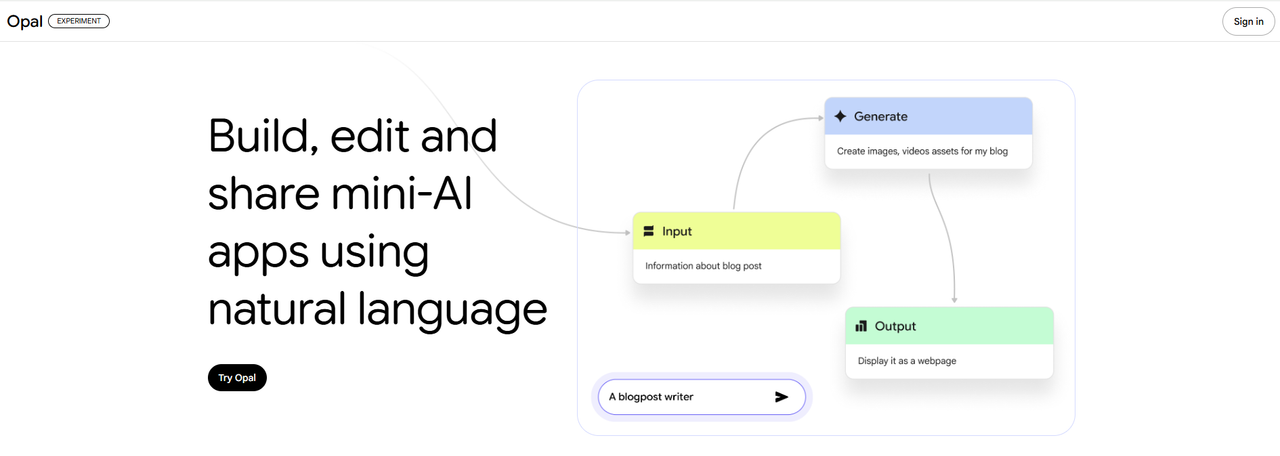 Google Opal 완벽 분석: 코딩 없이 AI 미니 앱 만드는 방법과 장점 image 2