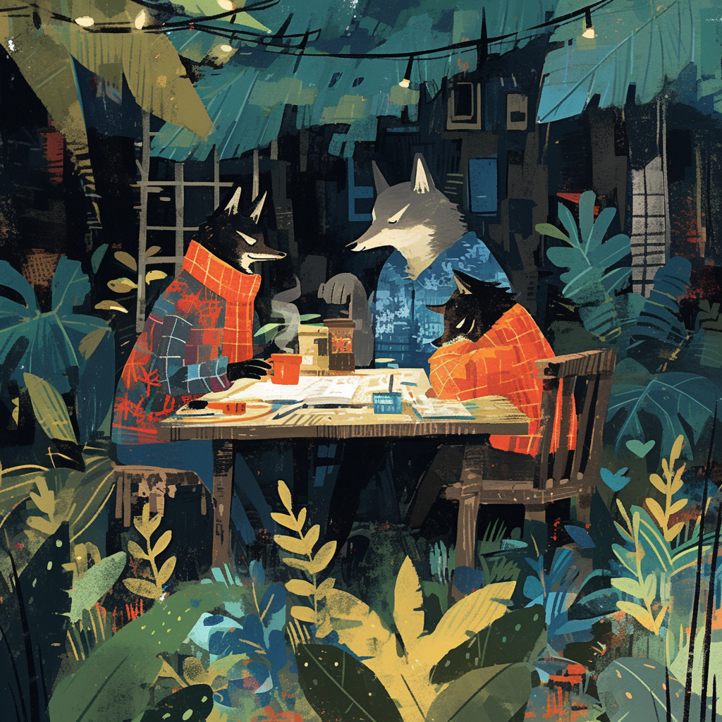 reasonofmoon_Forest_friends_doing_homework_together_in_a_cozy_h_9b59a081-bd50-4c72-bc98-15b285b5f85a