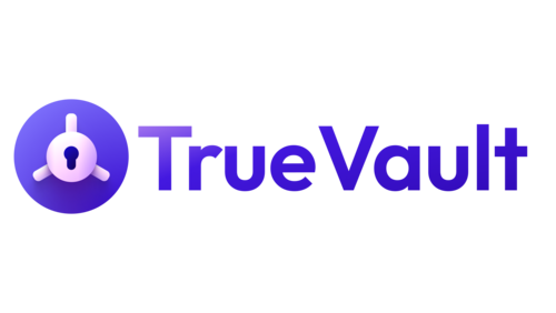 TrueVault 로고. 프라이버시 &amp; 자동화 SaaS의 상징