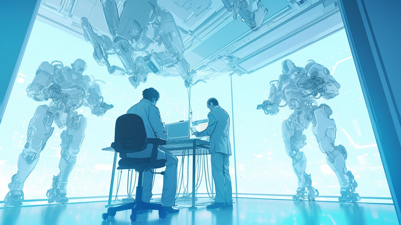 reasonofmoon_Humans_and_humanoid_robots_working_together_in_a_e82f1dbf-a942-4b0d-b077-1dc24574bedf_1