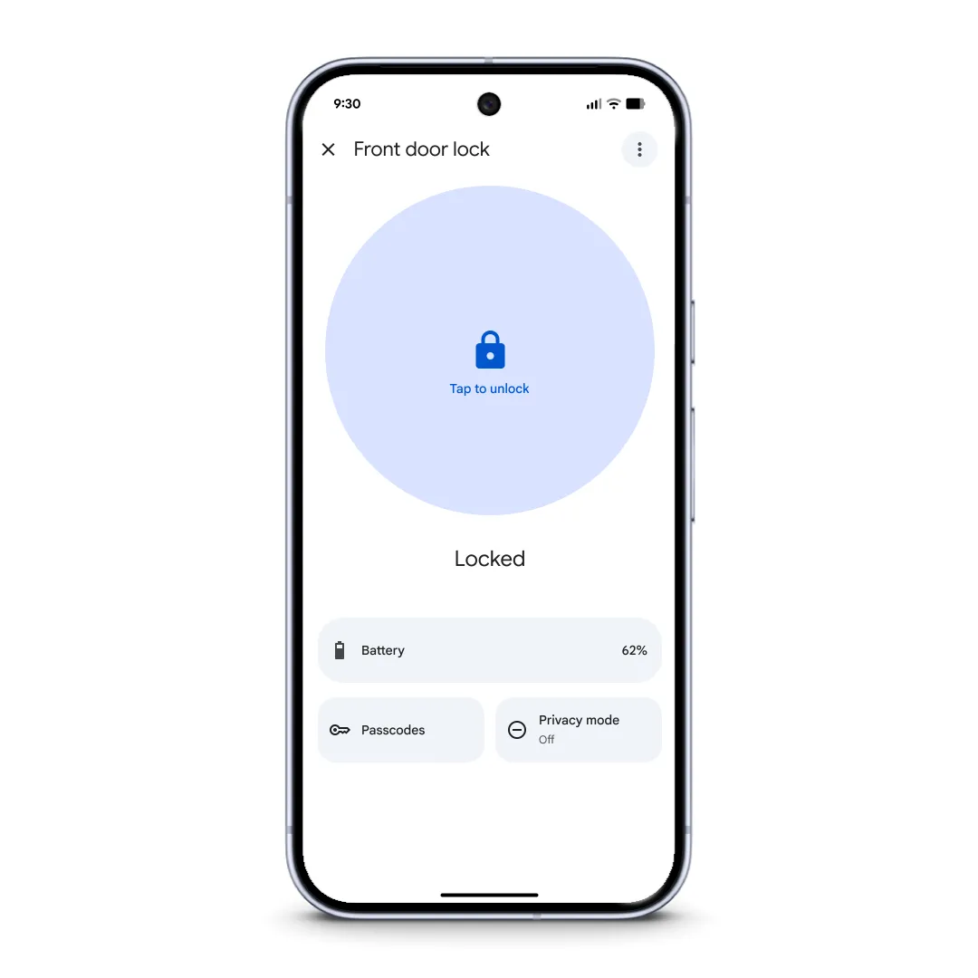 Google Home 앱에서 Nest Lock 및 온도 관리 지원