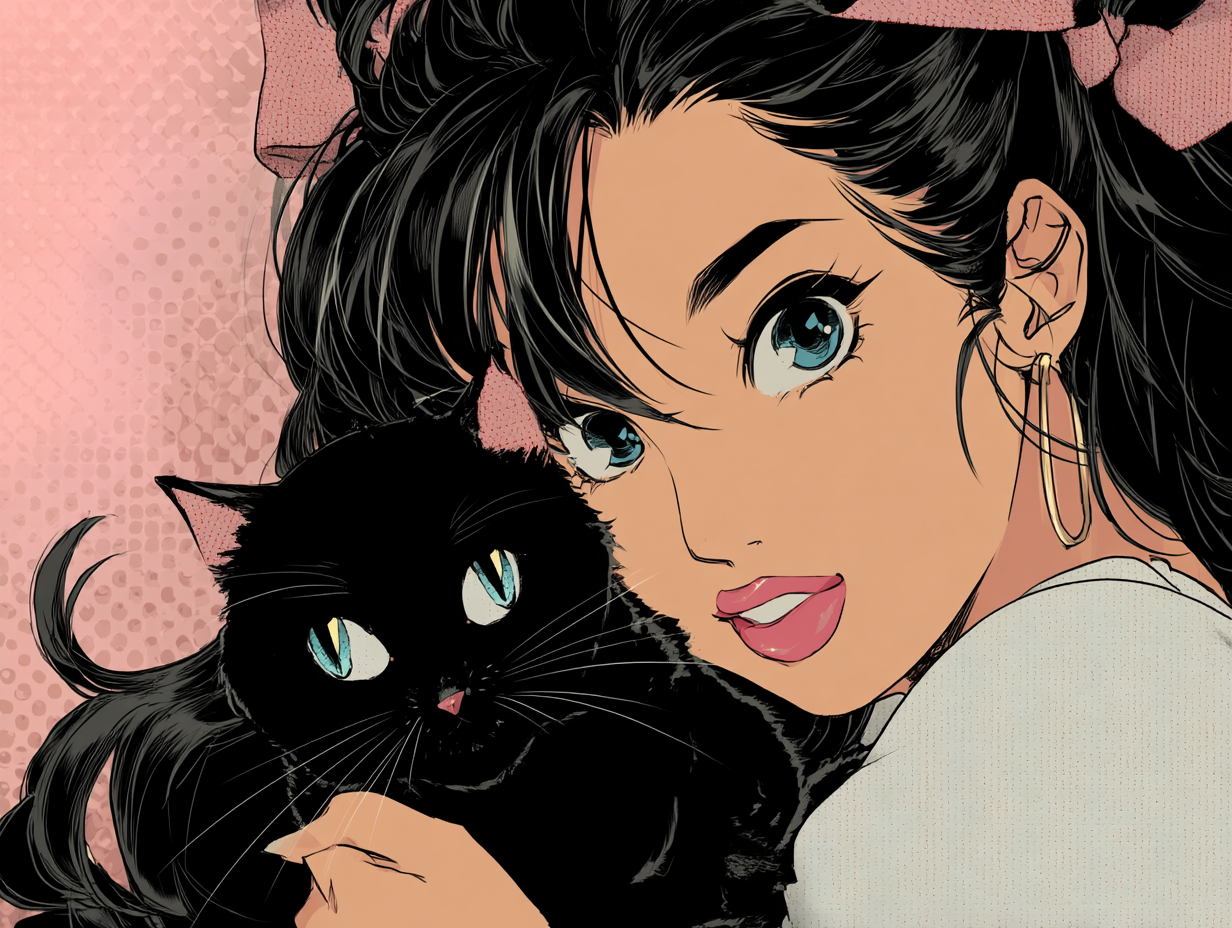 reasonofmoon_glamour_girl_with_black_cat_retro_anime_style_--_800916f4-fdfd-49ac-baac-533db7643520_2
