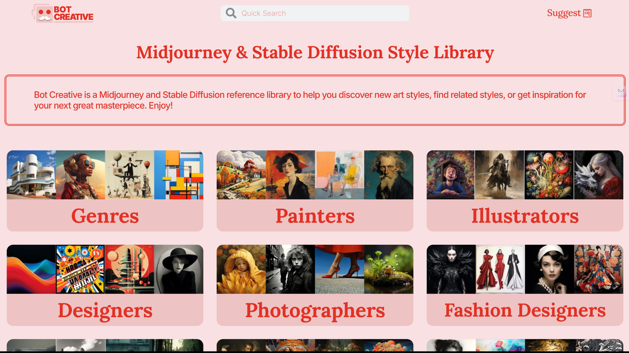 Bot Creative - Midjourney & Stable Diffusion Style Library image 1