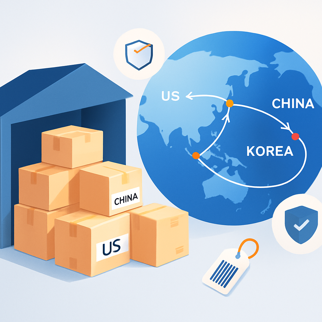 해외직구 배대지 개념 일러스트