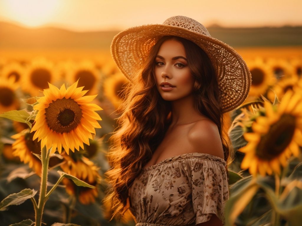 Leonardo_Vision_XL_Bohemian_style_photo_shoot_in_a_sunflower_f_1