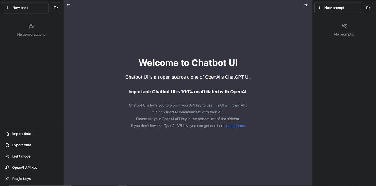 Chatbot-ui - ChatGPT와 유사한 프론트 엔드 UI image 1