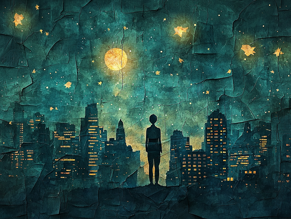 reasonofmoon_Solemn_Leo_Lionni-style_cityscape_at_night