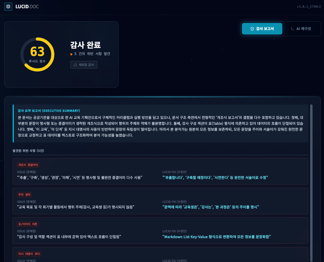 인공지능 가독성 문서 평가 및 최적화 도구 Lucid Doc 개발기 image 5